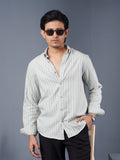 TRANSITION Light Mint & Gold Striped Shirt