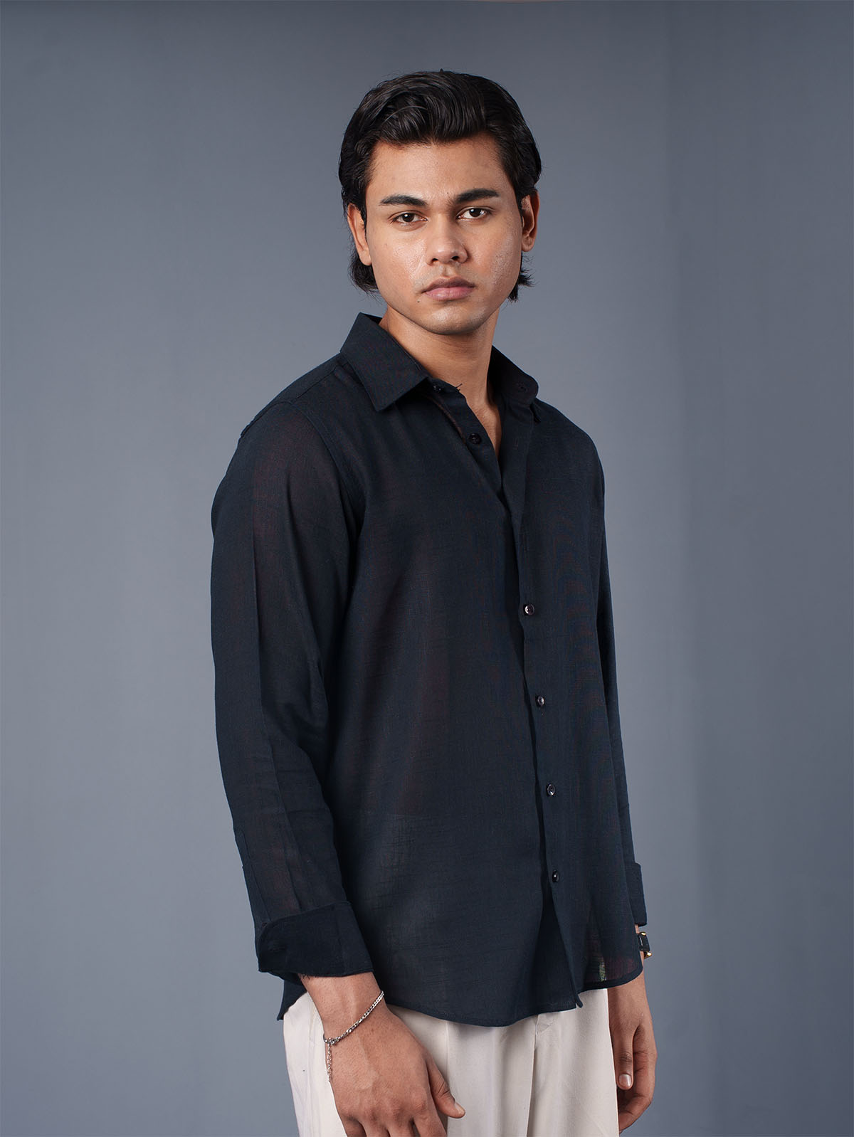 LUXURY Linen Navy Shirt