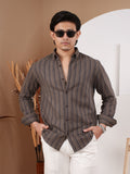 NIGHTFALL Brown Black Stripe Shirt