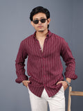 TRANSITION Maroon Striped Shirt