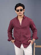 TRANSITION Maroon Striped Shirt
