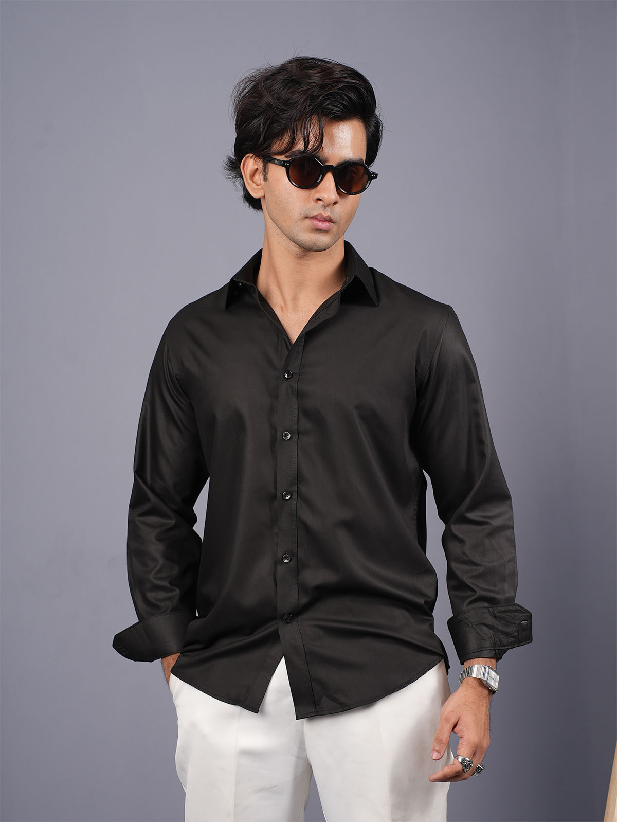 LUXURY Supremacy Executive Formal Shirt Black