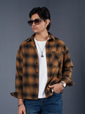 BOXY Mustard & Black Plaid Flannel Shirt