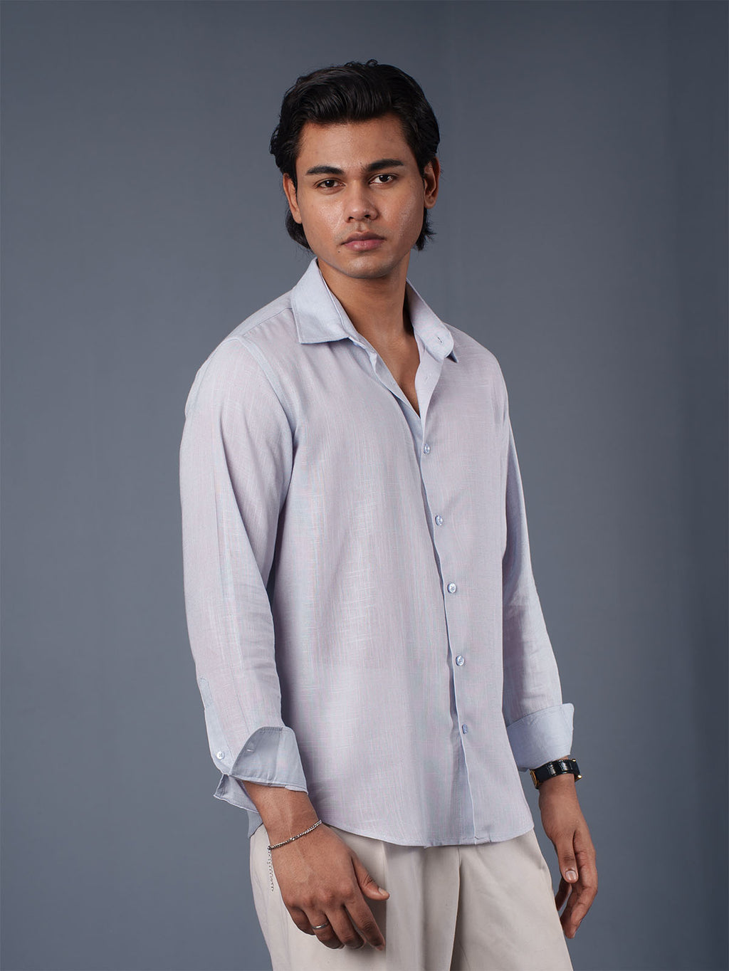 LUXURY Linen Sky Blue Shirt