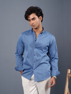 TRANSITION Blue Geometric Striped Shirt