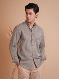 DRIZZLE Beige-Black Gingham Check Shirt
