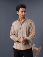 AUTUMN Mustard & Grey Striped Shirt