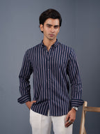 TRANSITION Navy Striped Shirt