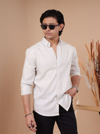 SKYFALL White Grey-Stripe Shirt