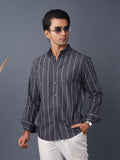 AUTUMN Charcoal & White Striped Shirt