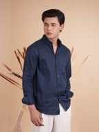 DRIZZLE Midnight Navy Textured Shirt