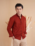 DRIZZLE Rustic Red Textured Shirt