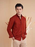 DRIZZLE Rustic Red Textured Shirt