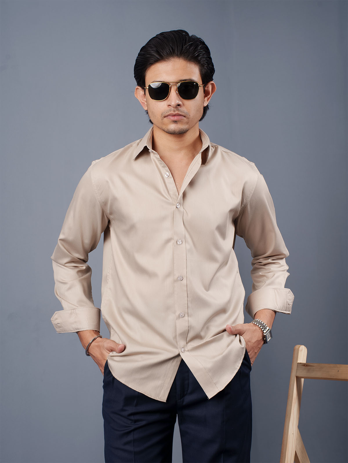LUXURY Supremacy Executive Formal Shirt Beige