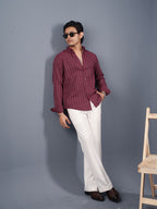 TRANSITION Maroon Striped Shirt
