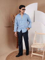 NIGHTFALL Sky Blue Stripe Shirt