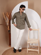 NIGHTFALL Olive Textured Shirt