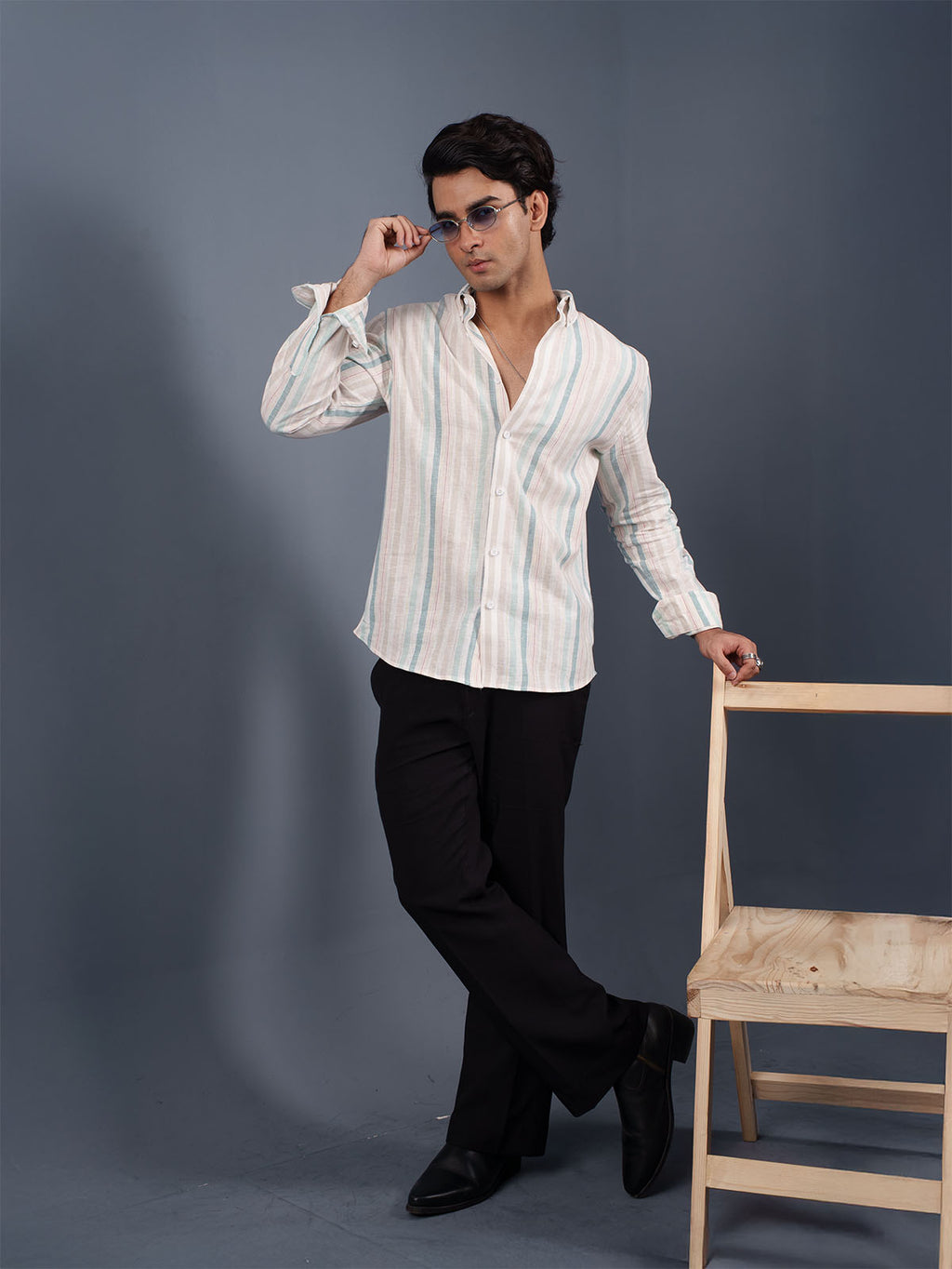 TRANSITION Pastel Multi-Striped Shirt