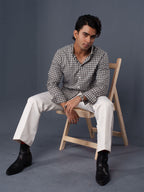 AUTUMN Black & Off-White Plaid Check Shirt