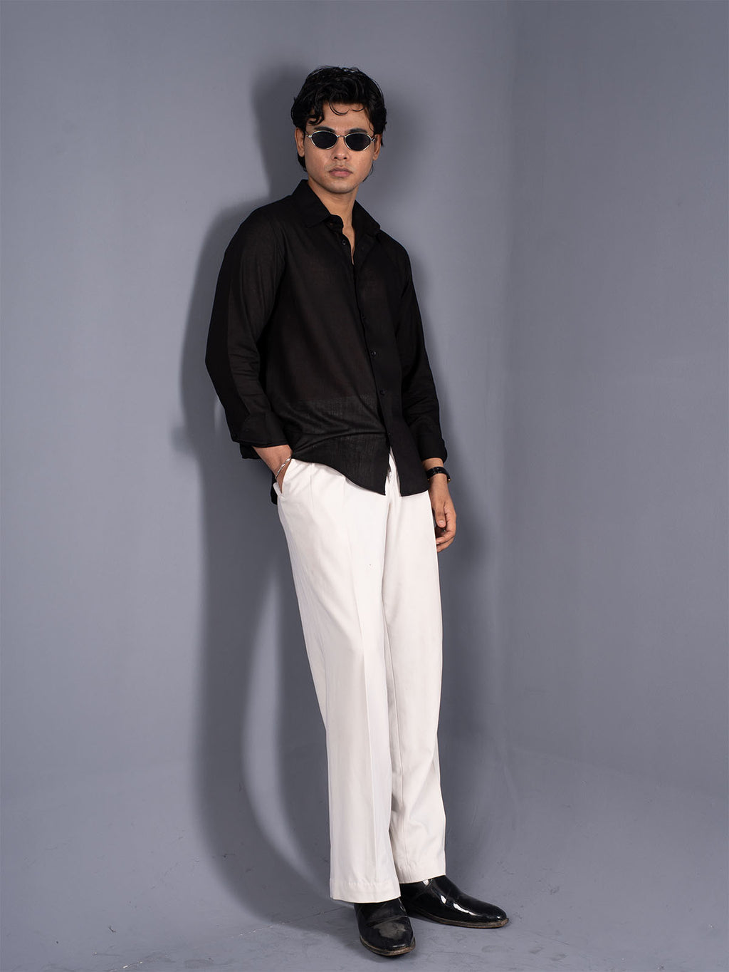 LUXURY Linen Black Shirt
