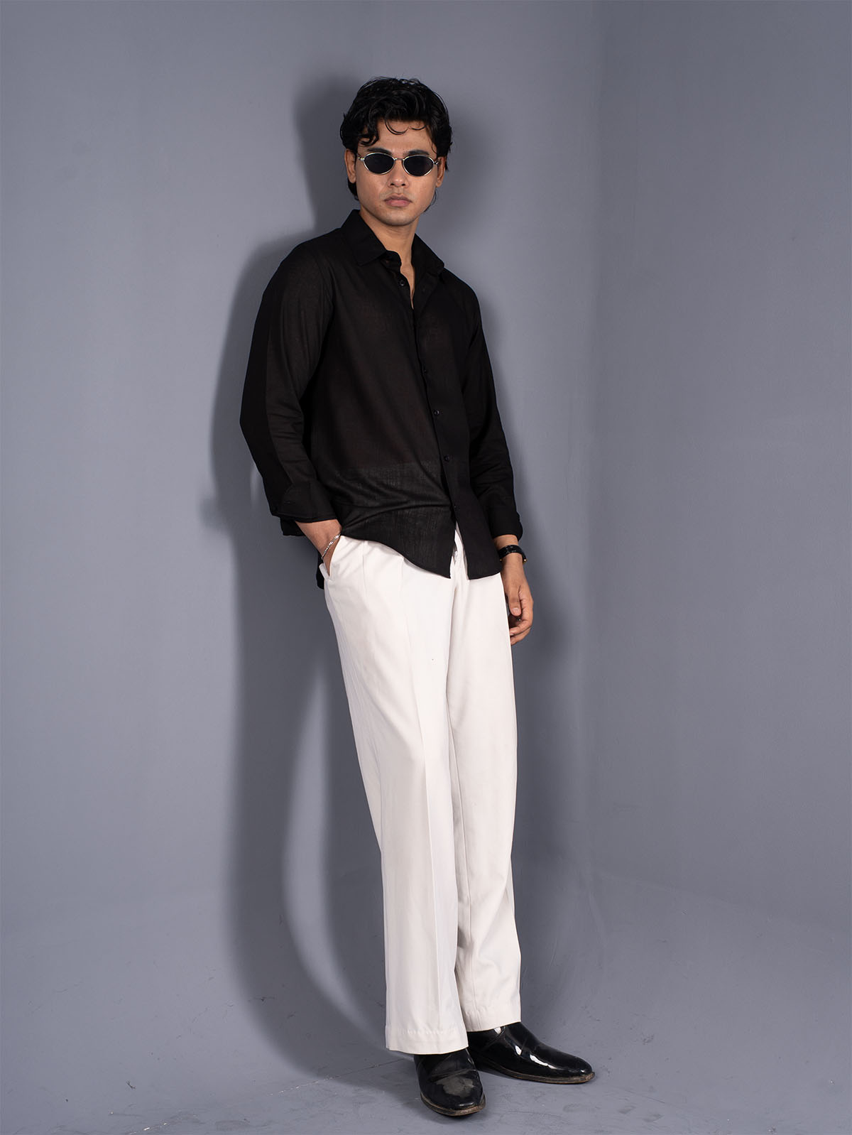 LUXURY Linen Black Shirt