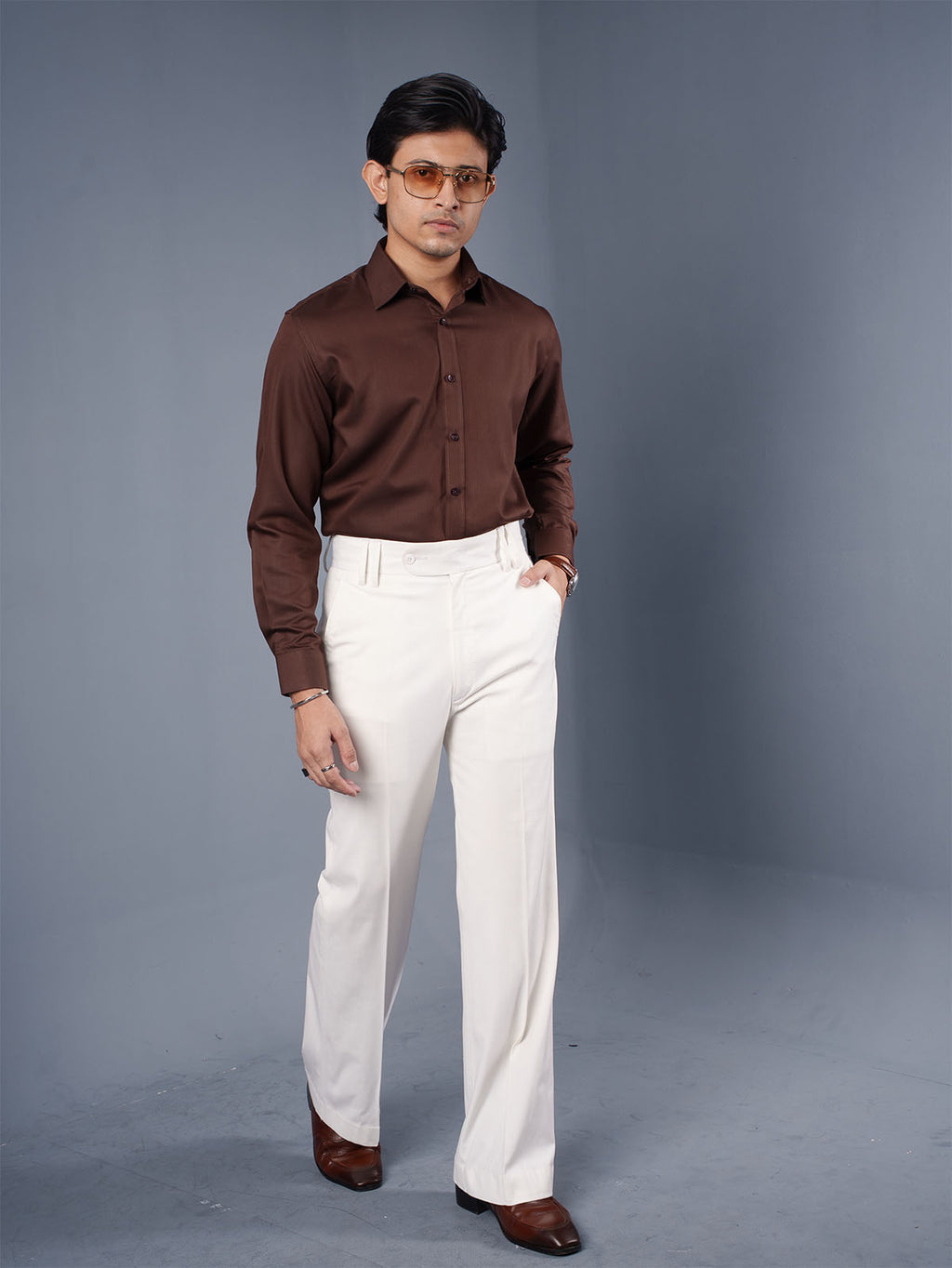 LUXURY Supremacy Executive Formal Shirt Coffee Brown