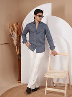 NIGHTFALL Navy Textured Shirt