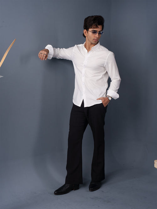 AUTUMN Crisp White Solid Shirt