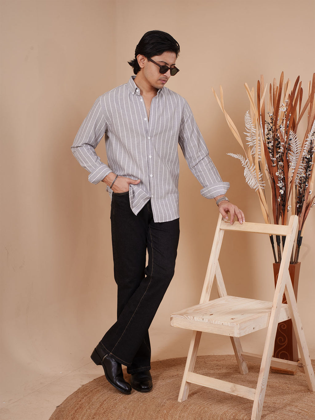 SKYFALL Grey Pinstripe Shirt