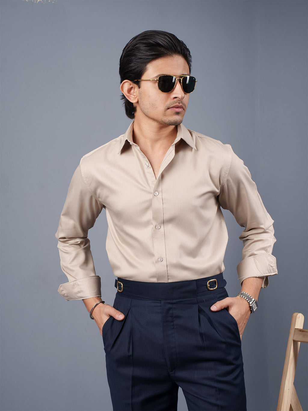 LUXURY Supremacy Executive Formal Shirt Beige