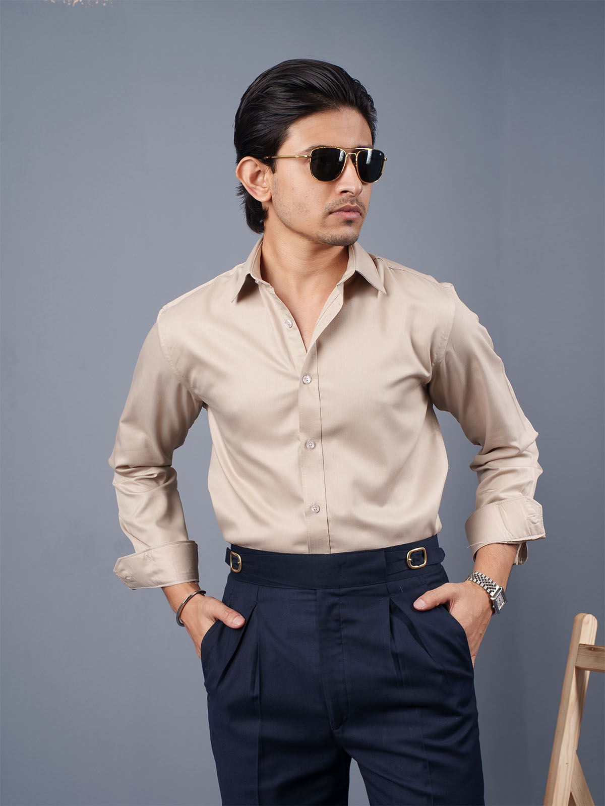 LUXURY Supremacy Executive Formal Shirt Beige