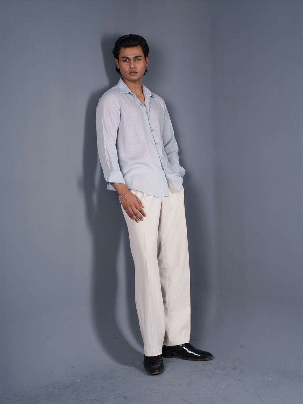 LUXURY Linen Sky Blue Shirt