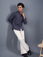 TRANSITION Navy Striped Shirt