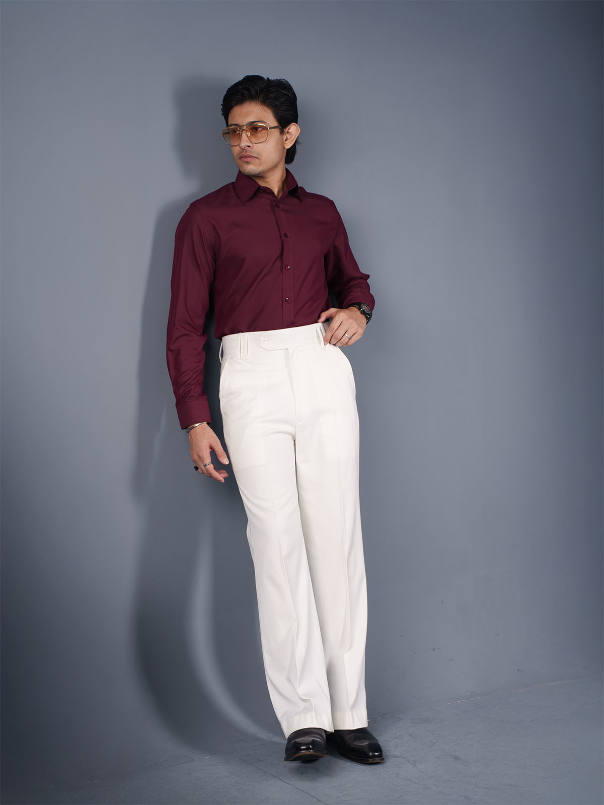 LUXURY Supremacy Executive Formal Shirt Maroon