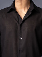LUXURY Linen Black Shirt