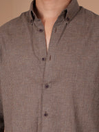 SKYFALL Coffee Micro-Check Shirt