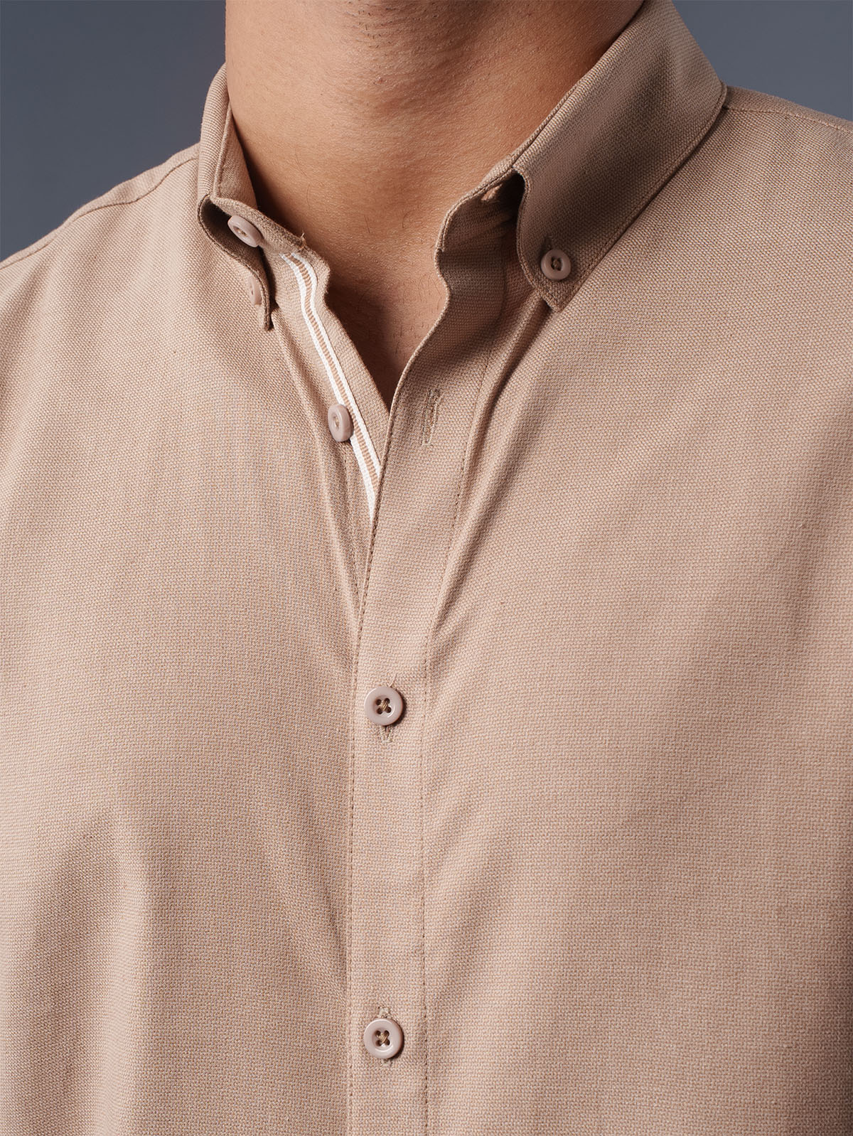 AUTUMN Beige Structured Shirt