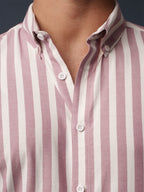 AUTUMN Dusty Pink & Off-White Striped Shirt