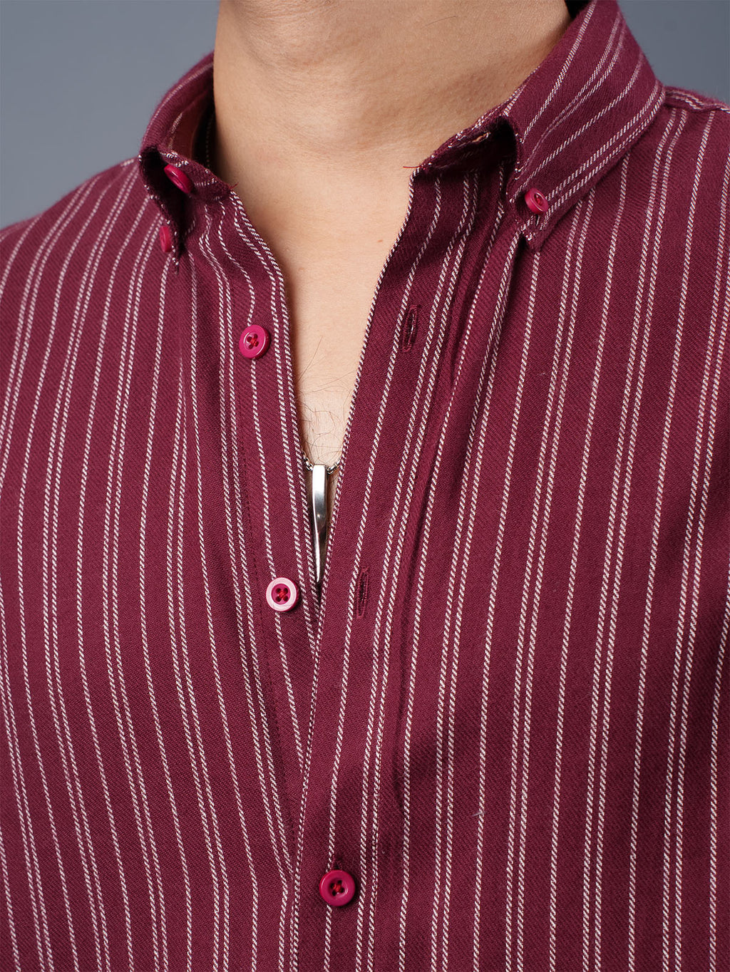 TRANSITION Maroon Striped Shirt