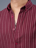 TRANSITION Maroon Striped Shirt