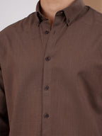 NIGHTFALL Solid Chocolate Brown Shirt