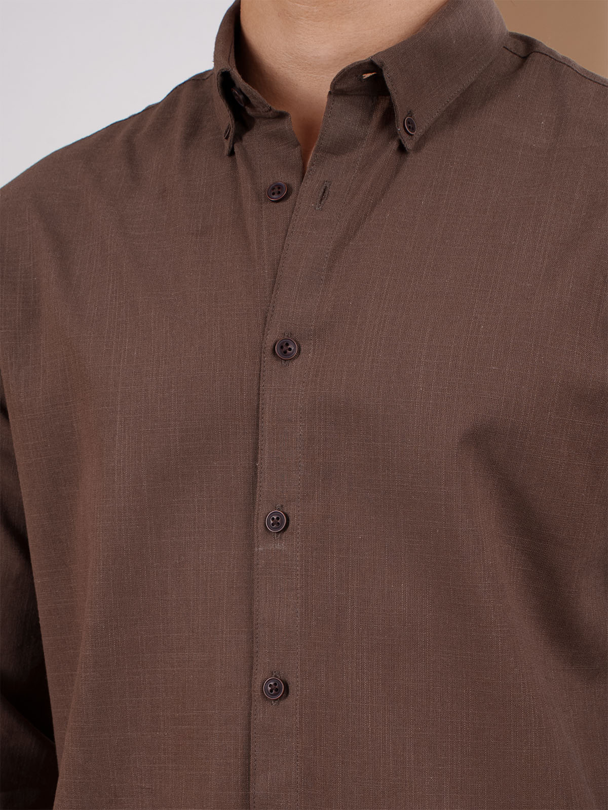 NIGHTFALL Solid Chocolate Brown Shirt