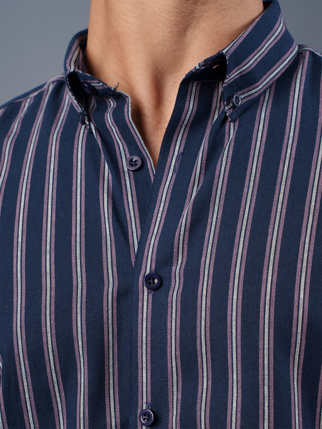 TRANSITION Navy Striped Shirt
