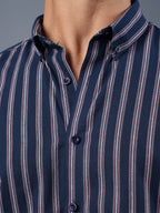 TRANSITION Navy Striped Shirt