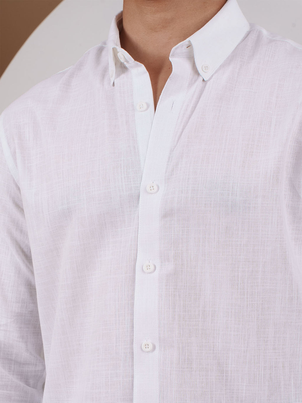 NIGHTFALL Solid White Textured Shirt