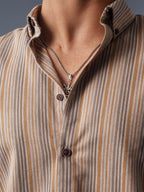 AUTUMN Mustard & Grey Striped Shirt