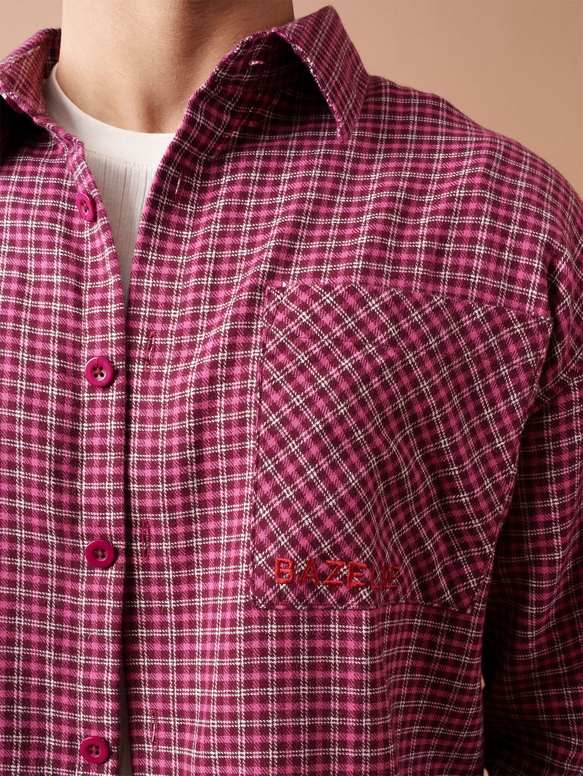 BOXY Maroon Plaid Flannel Shirt