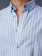 TRANSITION Sky Blue Striped Shirt