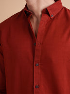 DRIZZLE Rustic Red Textured Shirt
