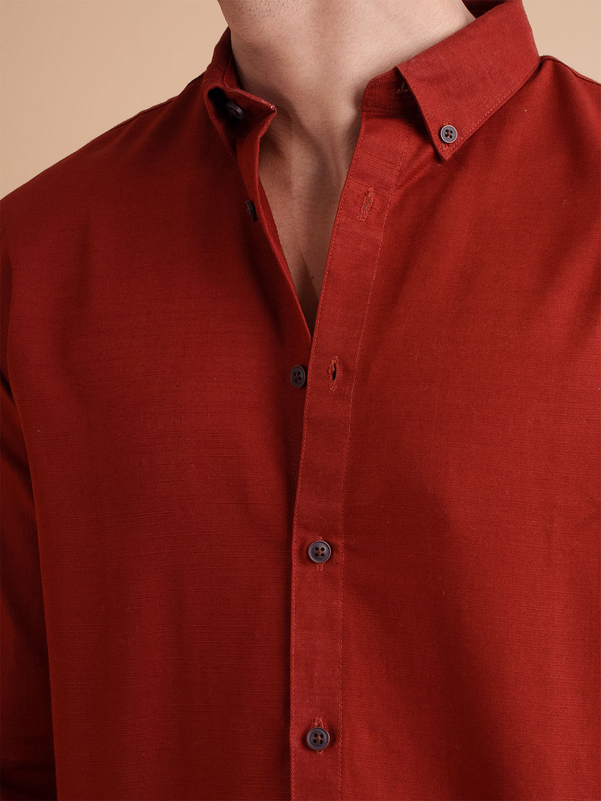 DRIZZLE Rustic Red Textured Shirt